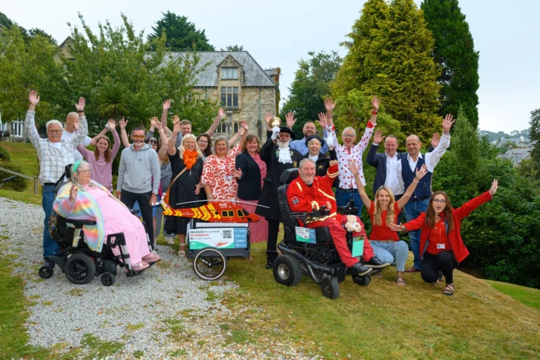 The Alverton hotel large crowd of people seeing Steven Webb off on the Cornwall 500 challenge