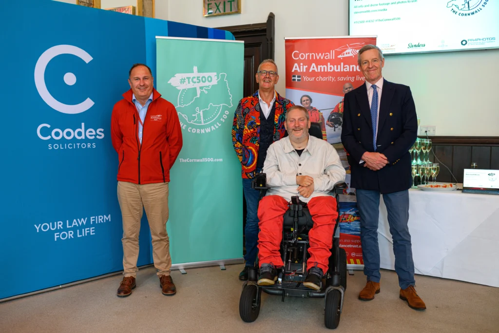 official launch photo The Cornwall 500 with Tim Bunting, Clive Kessell, Steven Webb, Edward Bilitho Lord-Lieutenant of Cornwall